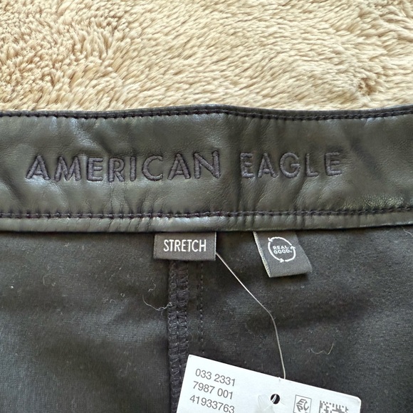 American Eagle Faux Leather High Rise Skort Sz 18 NWT Wrap Black - Picture 9 of 16